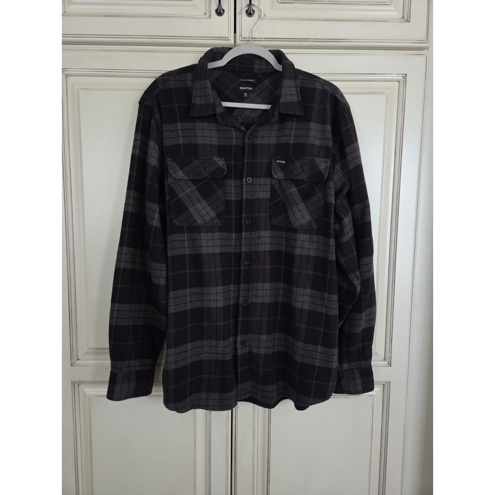 Brixton Standard Fit Bowery‎ Plaid Button Up Shirt Men's Xl Flannel